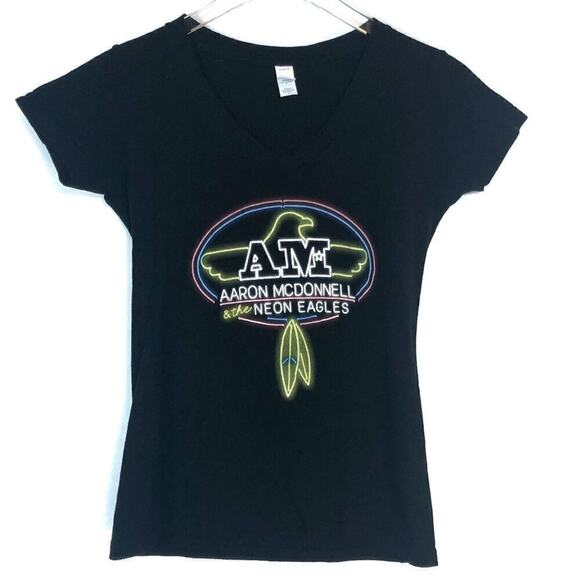 Aaron McDonnell and the Neon Eagles Band Graphic Tee Womens Size S - Picture 1 of 4